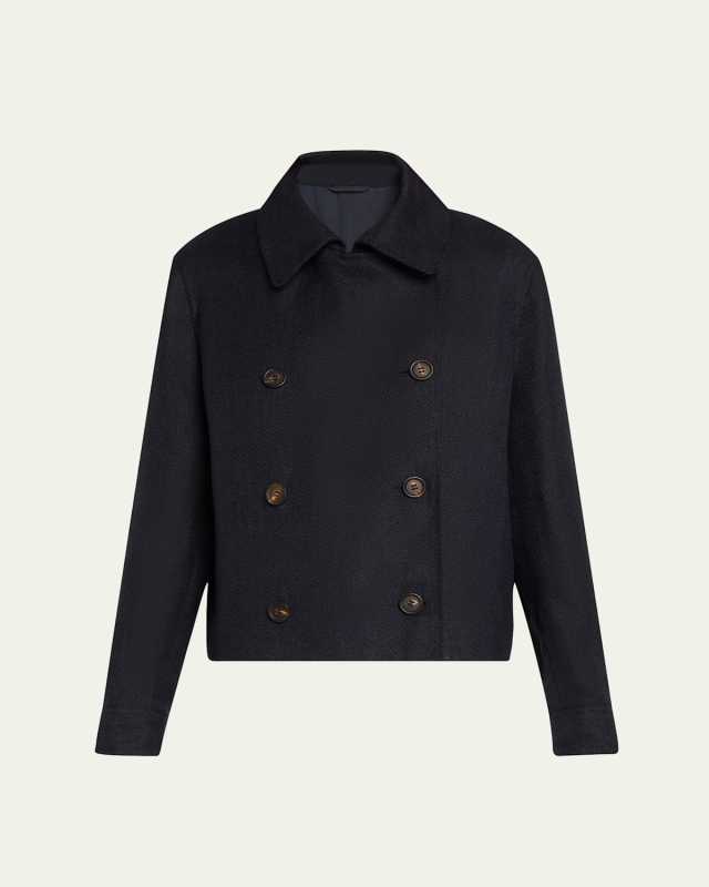 Double-Breasted Linen Jacket